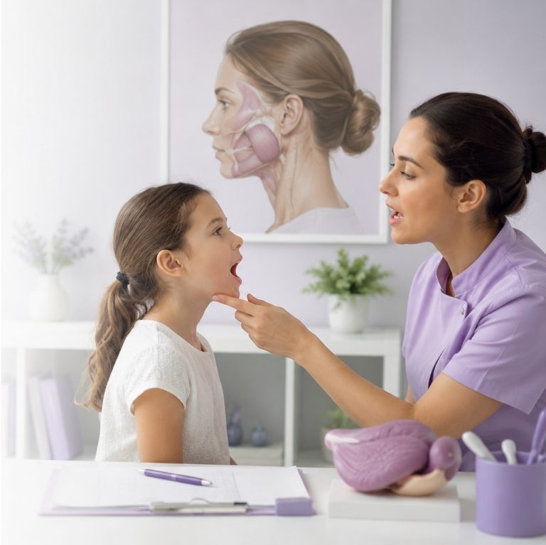 Terapia Miofunciona_doctora y niña